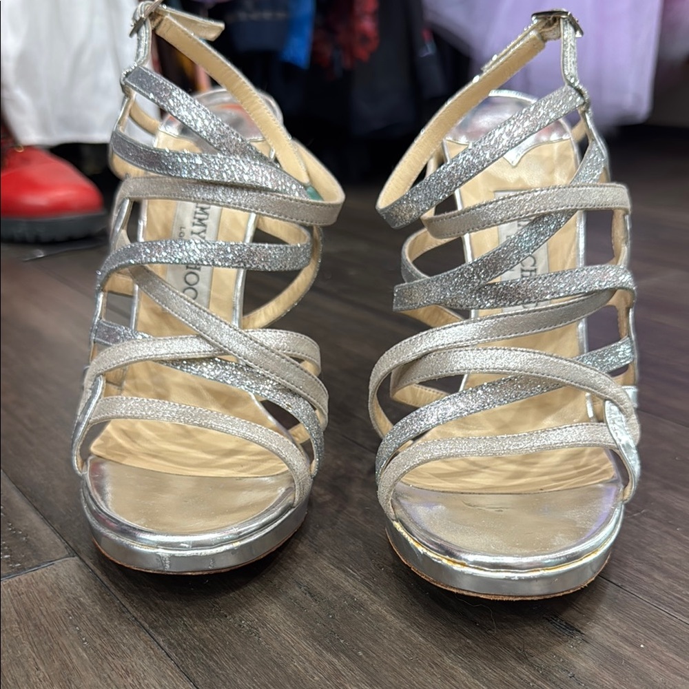 Silver Strappy Women's Sandals